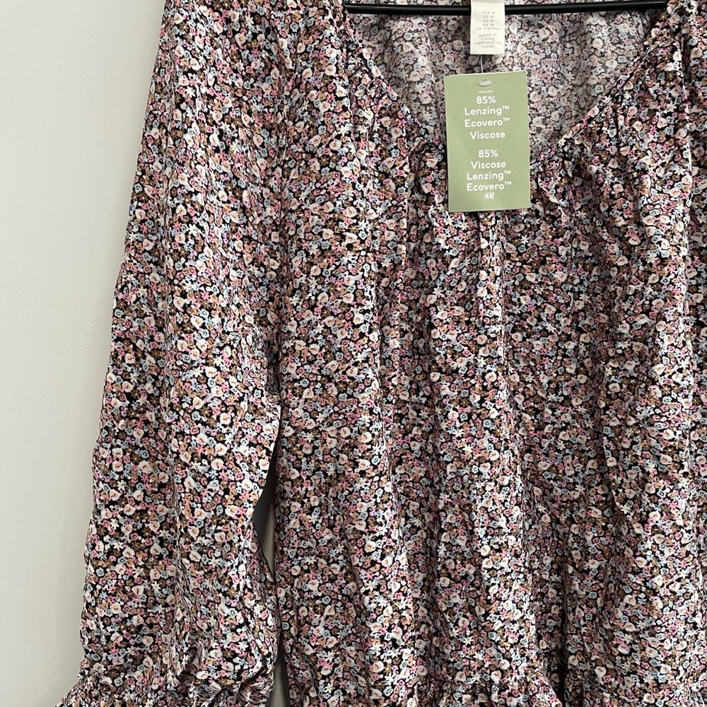 H&M Women's Floral Blouse Size M, BNWT - Picture 5 of 8